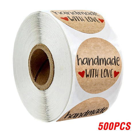|イベント・ノベルティ用品 |ナチュラルクラフト円形ステッカー100・500枚 | 直径2.5c