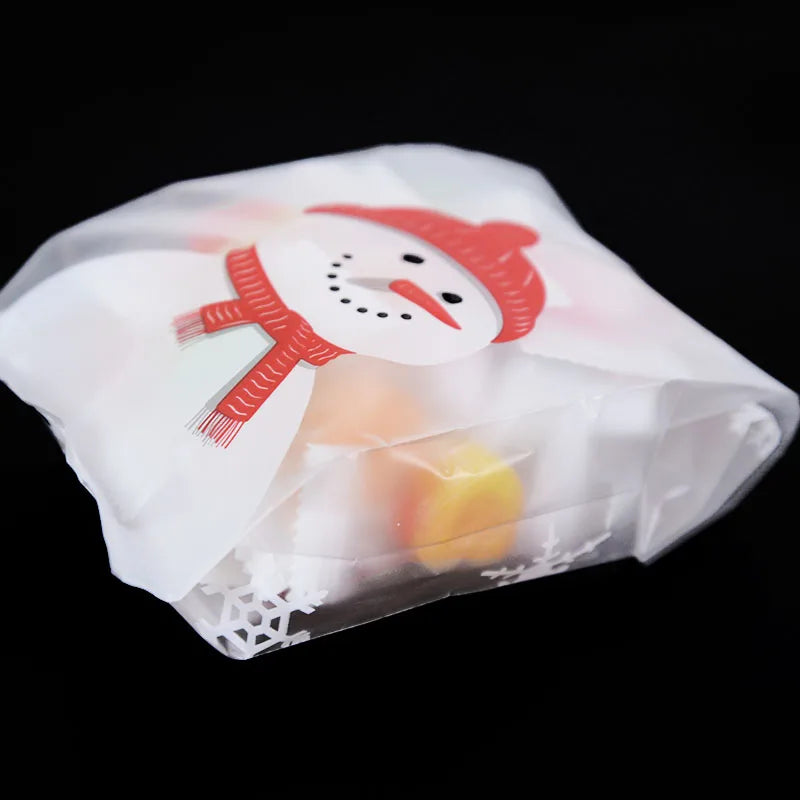 イベント・クリスマス装飾｜ビニール製スノーマン柄ギフトバック(50個入 )