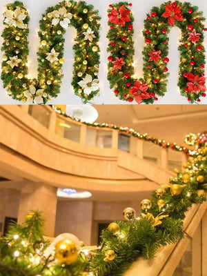 イベント・クリスマス装飾｜LED付き2.7mクリスマスガーランド