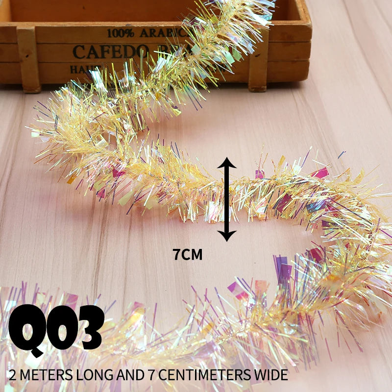 イベント・クリスマス装飾｜2個入り 2m カラフルホイルタッセルガーランド