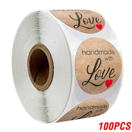|イベント・ノベルティ用品 |ナチュラルクラフト円形ステッカー100・500枚 | 直径2.5c