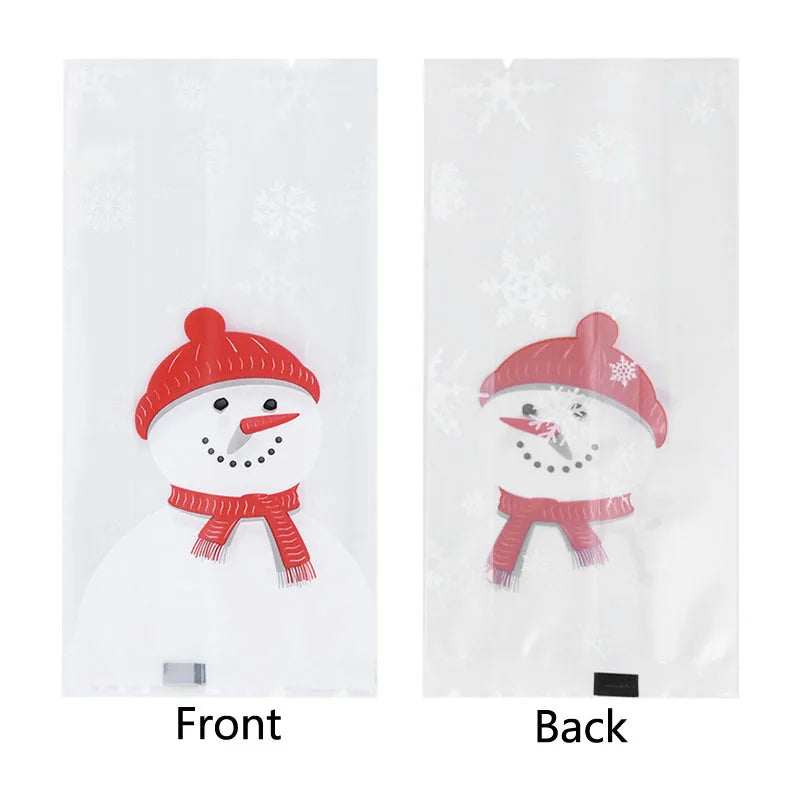 イベント・クリスマス装飾｜ビニール製スノーマン柄ギフトバック(50個入 )