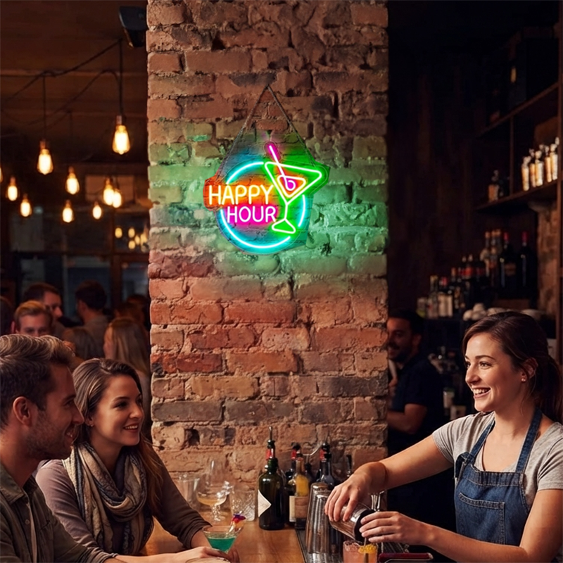 HAPPY HOUR LEDネオンサイン（ネオン看板） 調光可能
