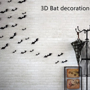 イベント・ハロウィングッズ｜12枚セット 3Dコウモリウォールステッカー