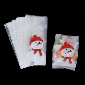 イベント・クリスマス装飾｜ビニール製スノーマン柄ギフトバック(50個入 )