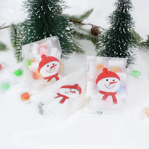 イベント・クリスマス装飾｜ビニール製スノーマン柄ギフトバック(50個入 )