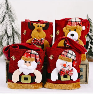 イベント・クリスマス装飾｜ふわふわ3Dアップリケ付きバッグ(1個/4個/10個)