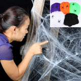 イベント・ハロウィングッズ｜白い伸縮性クモの巣デコレーション
