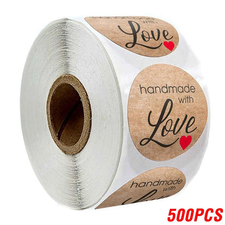 |イベント・ノベルティ用品 |ナチュラルクラフト円形ステッカー100・500枚 | 直径2.5c