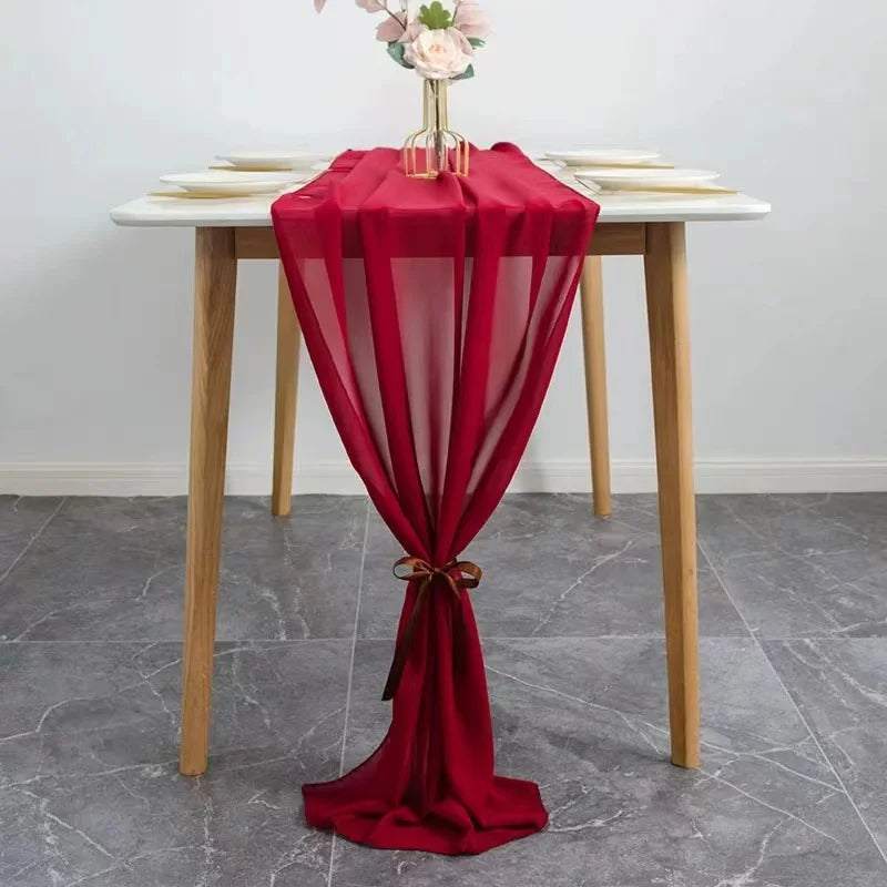 ロマンチックシフォンテーブルランナー 70x300CM