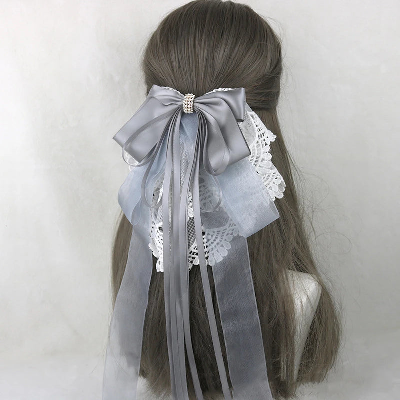 イベント・ハロウィングッズ｜メイド風 特大リボンヘアアクセサリー