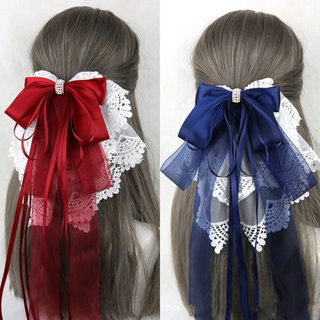 イベント・ハロウィングッズ｜メイド風 特大リボンヘアアクセサリー