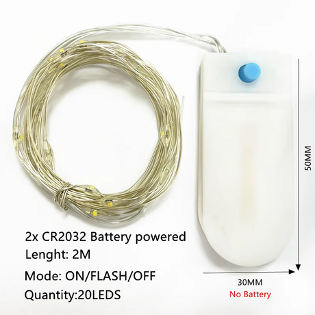 【イベント・クリスマス装飾】選べる電源！LEDストリングガーランドライト(1M/2M/5M/10M)