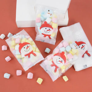イベント・クリスマス装飾｜ビニール製スノーマン柄ギフトバック(50個入 )