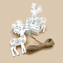 イベント・クリスマス装飾｜木製シカのオーナメントセット(10個入)