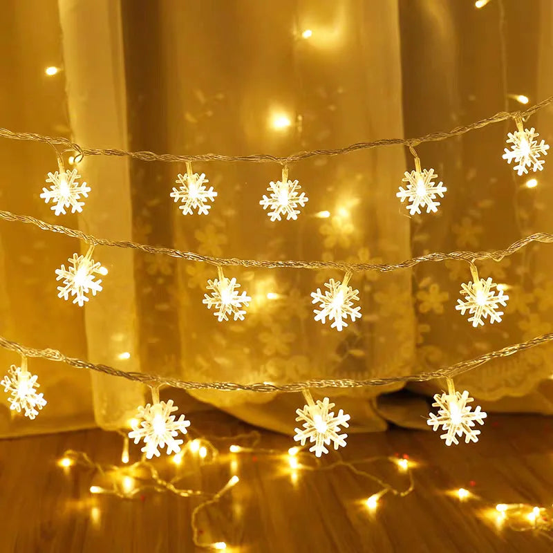 イベント・クリスマス装飾｜スノーフレークLEDフェアリーライト ガーランド