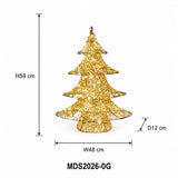 LEDクリスマスツリーオブジェ 59cm ゴールド装飾 サイズ・寸法画像｜誉PRINTING