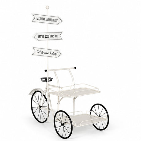 矢印サイン付きアンティーク調三輪自転車型ディスプレイワゴン｜誉PRINTING