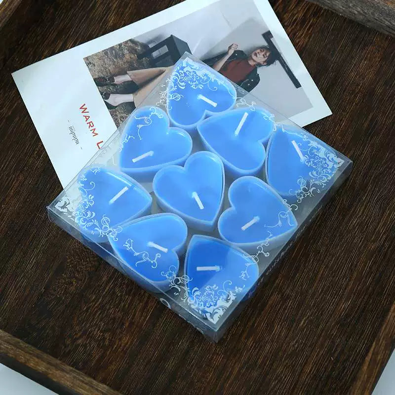 香り付きハート型アロマキャンドル9個セット