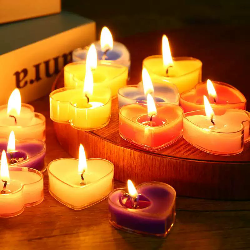 香り付きハート型アロマキャンドル9個セット