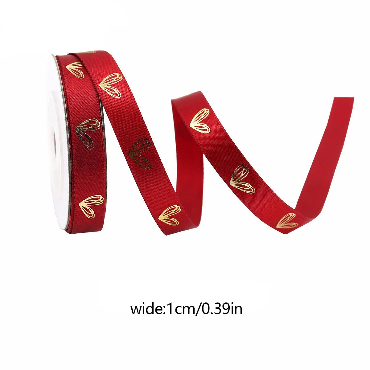 バレンタインデー用ハート柄片面プリントリボン