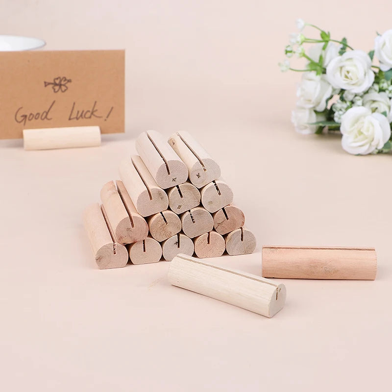 イベント・結婚式装飾｜天然木製カードホルダー5/10個セット
