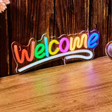 Welcome レインボーカラーLEDネオンサイン（ネオン看板）
