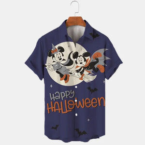 イベント・ハロウィングッズ｜ディズニーミッキー柄シャツ(S～5XL)