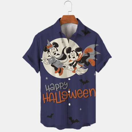 イベント・ハロウィングッズ｜ディズニーミッキー柄シャツ(S～5XL)