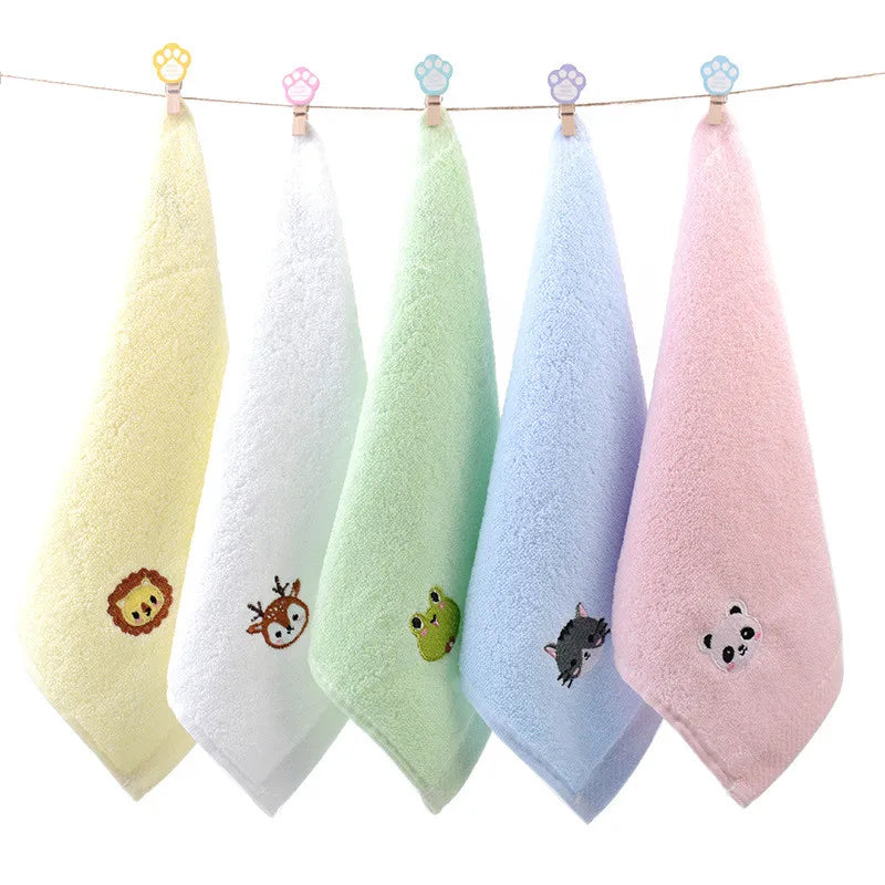 | ノベルティ用品 | 動物刺繍入りコットンフェイスタオル| 25x25c
