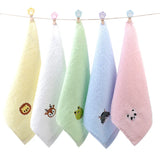| ノベルティ用品 | 動物刺繍入りコットンフェイスタオル| 25x25c