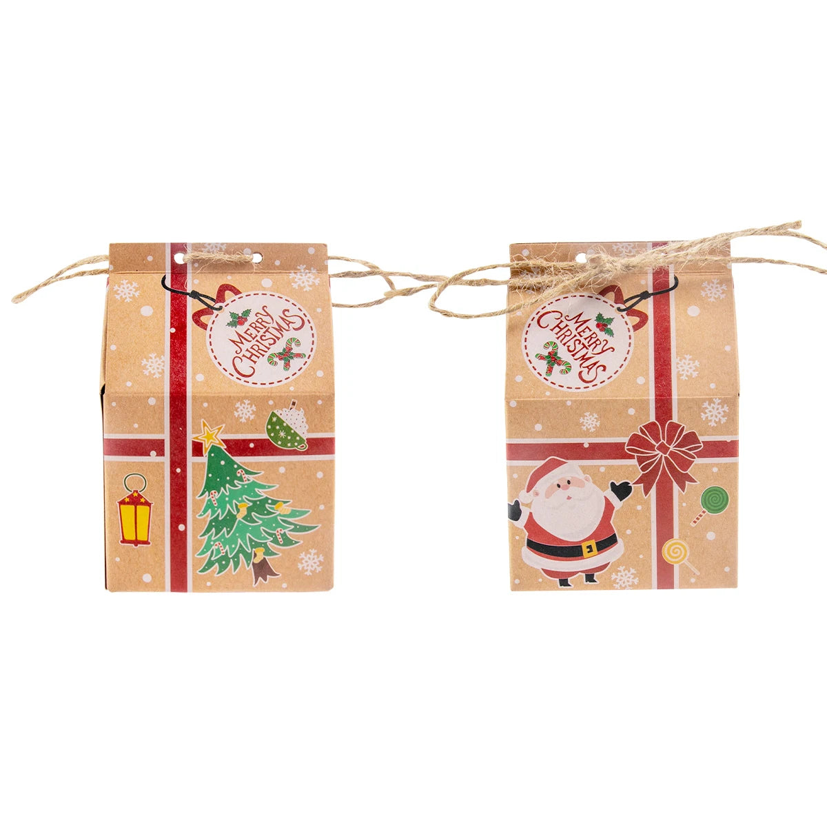 イベント・クリスマス装飾｜クラフト紙製 ギフト用ボックスセット( 20個入）