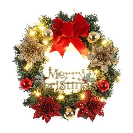 イベント・クリスマス装飾｜玄関ドア用LEDクリスマスリース