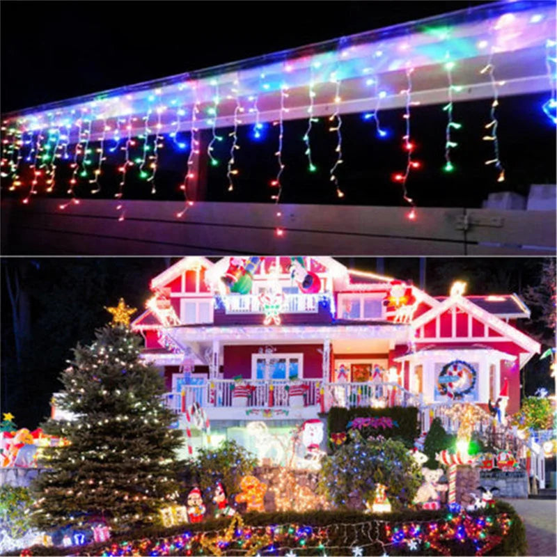 イベント・クリスマス装飾｜屋外用LED滝型ストリングライト(幅4m)