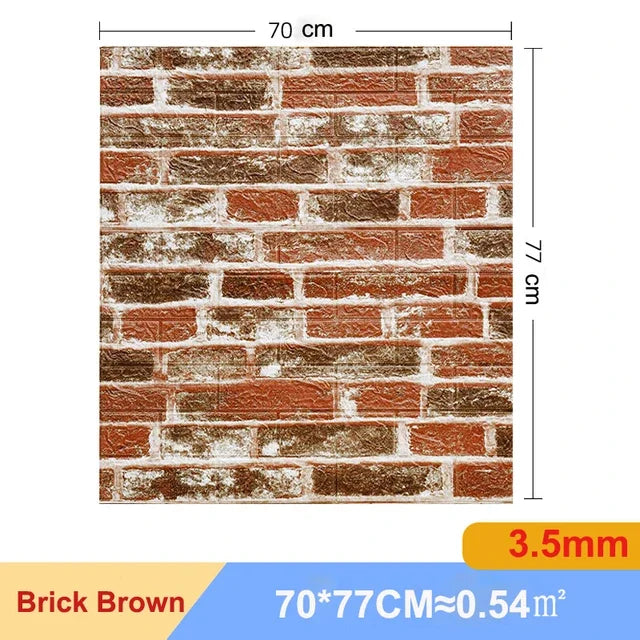 【DIY用】レンガ風ステッカー 70x77cm(5pcs/10pcs）