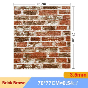 【DIY用】レンガ風ステッカー 70x77cm(5pcs/10pcs）