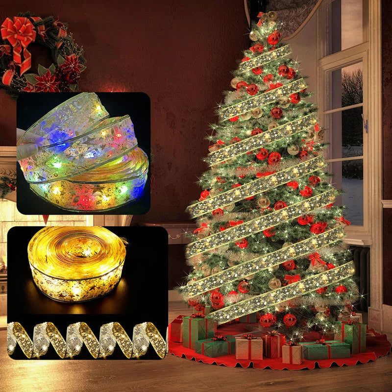 イベント・パーティー装飾｜LEDクリスマスリボンライト(2M/5M/10M)