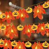 イベント・ハロウィン装飾｜LEDメープルリーフガーランドライト(1.5m)