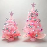イベント・クリスマス装飾｜デスクトップミニクリスマスツリー ピンクライト付き