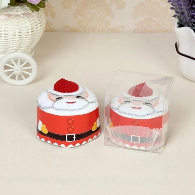 クリスマスグッズ・ ノベルティ用品｜飾れる！ラッピングタオル！ツリー・サンタ柄 | 30×30c