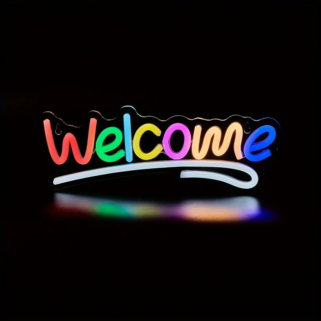 Welcome レインボーカラーLEDネオンサイン（ネオン看板）