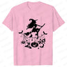 イベント・ハロウィングッズ｜レディース ハロウィン魔女柄Tシャツ (S～XXL)