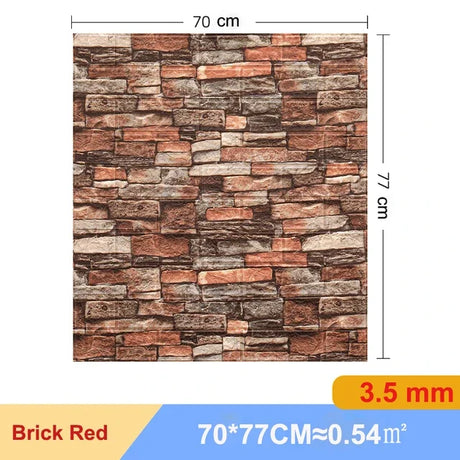 【DIY用】レンガ風ステッカー 70x77cm(5pcs/10pcs）