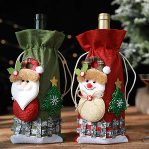 イベント・クリスマス装飾｜ギフト用クリスマス柄ワインボトルカバー