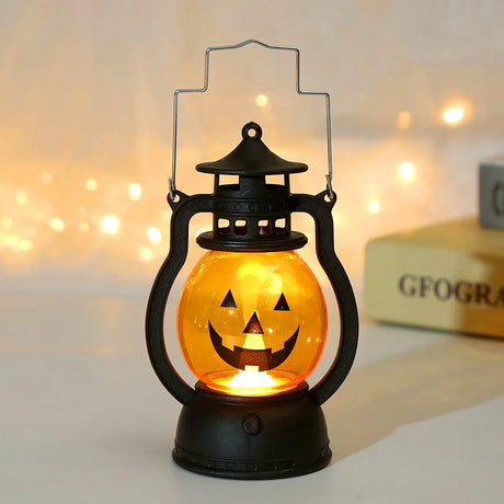 【イベント・ハロウィングッズ】かぼちゃLEDライト ポータブルキャンドルランタン型(12.6c)