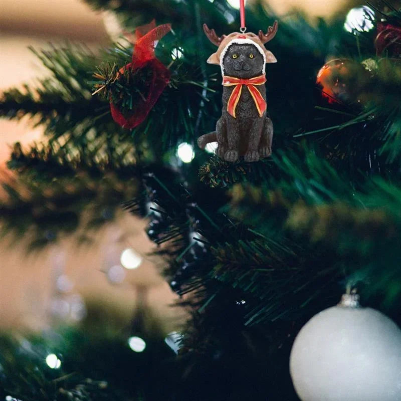 イベント・クリスマス装飾｜猫彫刻ペンダント樹脂フィギュア