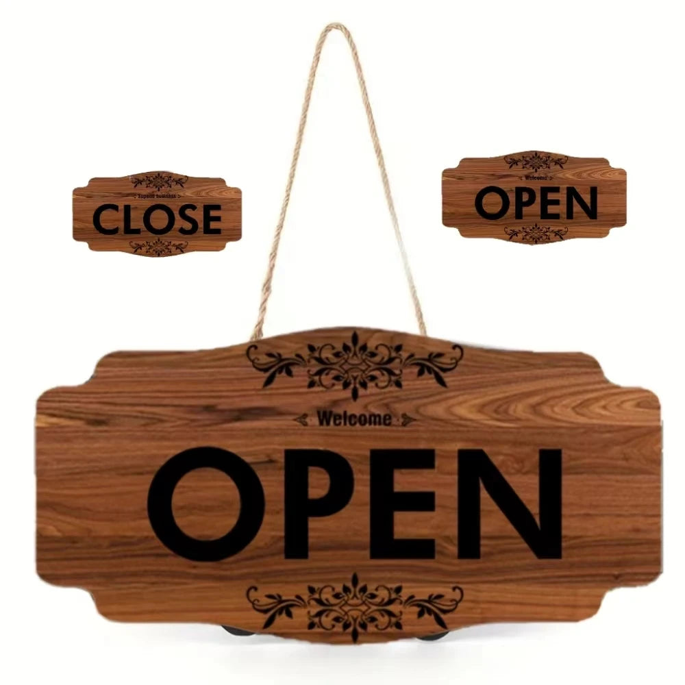 アメリカンヴィンテージスタイル 木製 両面リバーシブル看板（OPEN/CLOSED）