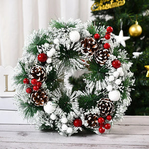 イベント・クリスマス装飾｜クリスマスリース 雪の結晶付きドア飾り