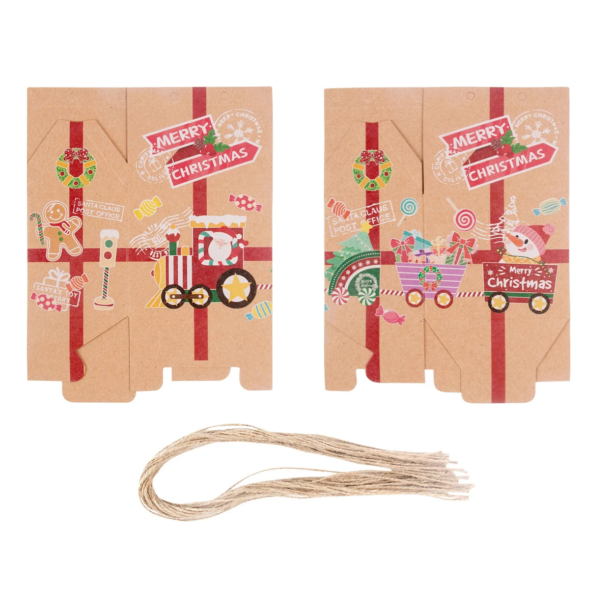 イベント・クリスマス装飾｜クラフト紙製 ギフト用ボックスセット( 20個入）