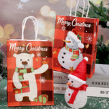 イベント・クリスマス装飾｜紙製サンタ＆雪だるま柄ギフトバッグ(1枚～24枚入)
